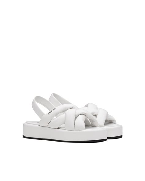 prada white leather sandals